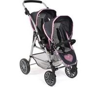 Bayer-Chic Buggy Twinny pour poupées Mélange bleu foncé - anthracite