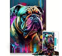 Le Bulldog Doux Puzzle de 1000 pièces pour Adolescents Jouet cognitif et ludique Motif à Assembler Pièce d'art 50x75cm