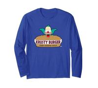 Le Burger Krusty Le Clown des Simpsons Manche Longue, Unisexe pour Adultes, Bleu Royal, M