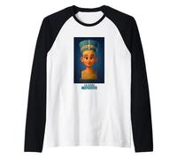 Le Buste de la Reine égyptienne Nefertiti Dessin animé Graphique Manche Raglan