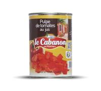 LE CABANON Pulpe de tomates en dés au jus de tomates, 400g, conserve métal avec ouverture facile, tomates fraîches de Provence - Lot de 4