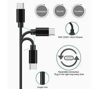 Le câble de charge USB C est adapté pour les haut-parleurs Marshall Emberton II, Acton ¿ Bluetooth, MAJOR IV, MINOR III casque USB A vers type C câble de charge rapide de rechange (0,5