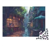 Le café 1000 Pièces Puzzle Adultes Ghibli Cadeau pour Les Amants Ou Les Amis Art De Mur Moderne Puzzle De Qualité Supérieure Multi Colour Collection d'art 1000pcs (75x50cm)