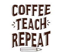 Le café apprend la répétition à l'enseignant de retour à l'école Stickers muraux en PVC 41x49.2cm Ne se décolle pas Café