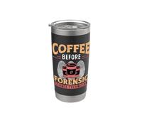 Le café avant l'enquête Coffee Lover Forensic Science Gobelet isotherme en acier inoxydable double paroi