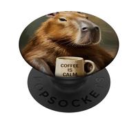 Le café Capybara est Un café Calme et drôle pour Les Amoureux des Animaux PopSockets PopGrip Adhésif