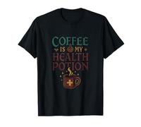 Le café, c'est ma potion de santé, art médiéval pour les joueurs T-Shirt