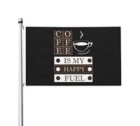 Le Café C'Est Mon Carburant Du Bonheur Drapeau De La Fierté Drapeau Durable Bannière De Cour Suspendre Pour Porche Pelouse Bureaux 3X5 Ft