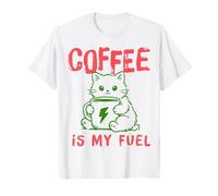 Le café est Mon Carburant Doodles Coffee Lover Cat Mom Dad T-Shirt