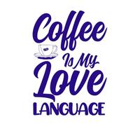 Le café est mon langage d'amour, citations sur le café Stickers lettrage 50.4x70.8cm Amovible sans laisser de colle Bleu foncé