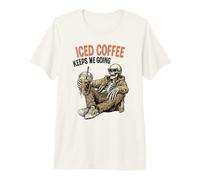Le café glacé « Keep Me Going » Squelette Cold Brew T-Shirt Haut de Gamme