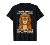 Le café orthographié à l'envers est Eeffoc Lion Drinking Vintage T-Shirt