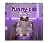 Le Calendrier 2027 Agenda Planner & Déco Avec Chat Mignon Lisant Un Journal