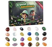 Le calendrier de l'Avent de Noël 2024, le compte compte à rebours 24 jours contient 24 pierres, pour enfants Crystals Stone Collection Noël Collectible, Rolling Stone | Calendriers l'Avent