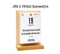 Le calendrier du fan romaniste 2026 | Une année d'émotions souvenirs et anecdotes | avec support en bois | dans un emballage cadeau | 10 x 14 cm | Fabriqué en Italie