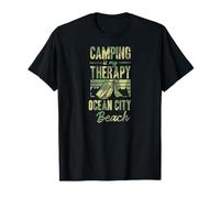 Le Camping est ma thérapie Voyage de Camping en Famille à Ocean City Beach T-Shirt