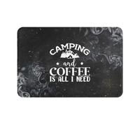 Le Camping Et Le Café, C'est Tout Ce Dont J'Ai Besoin. Tapis De Douche Lavable en Machine Paillasson D'Entree Antidérapant Welcome Paillassons pour Salon Baignoire Chambre 40X60Cm
