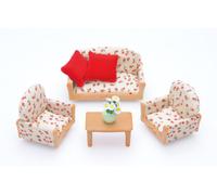 Le canapé, 2 fauteuils et table basse Sylvanian Families