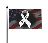 Le Cancer, C'Est Nul ! Sensibilisation À La Dépression Post-Partum : Ruban Blanc Drapeau Avec Œillets Drapeau De Jardin Couleurs Vives Garden Flag Pour Porche Balcon Extérieur 90X150Cm