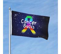 Le Cancer, C'Est Nul ! Sensibilisation Au Cancer Drapeau De Jardin Décoratif Drapeau Bannière Pour Fête Extérieur Pelouse 3X5Ft