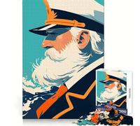 Le Capitaine à la Barbe Blanche Art Minimaliste Puzzle 1000 pièces pour Adultes Bien-être cérébral Temps Bien dépensé Cadeau d'anniversaire Parfait (38x26cm)