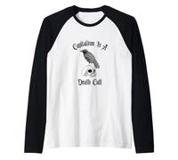 Le capitalisme est Un culte de la Mort Crow Skull Goth Alternative Punk Manche Raglan