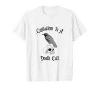 Le capitalisme est Un culte de la Mort Crow Skull Goth Alternative Punk T-Shirt Graphique avec Valeur