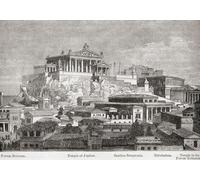 Le Capitole Rome Italie du mont Palatin (restauration). De Cassell Illustrated Universal History publié 1883. Poster imprimé par Ken Welsh (17 x 12)