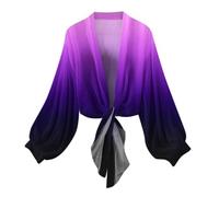 Le cardigan élégant à manches longues 2026 pour femme dans un style bohème d'été fin est parfait pour les fêtes et la plage., Violet foncé., L