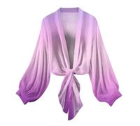 Le cardigan élégant à manches longues 2026 pour femme dans un style bohème d'été fin est parfait pour les fêtes et la plage., lilas, L