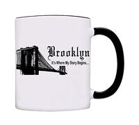 Le Célèbre Pont De Brooklyn, Là Où Mon Histoire Commence. Tasse Céramique Mug Pratiques Tasse À Café Pour Maison Espresso Cuisine 330Ml