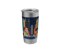 Le centre-ville de Nashville la nuit Gobelet isotherme en acier inoxydable double paroi