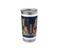 Le centre-ville de Nashville la nuit Gobelet isotherme en acier inoxydable double paroi