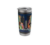Le centre-ville de Nashville la nuit Gobelet isotherme en acier inoxydable double paroi
