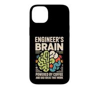 Le Cerveau de l'ingénieur alimenté par Un ingénieur du café Coque pour iPhone 14 Plus