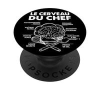 Le Cerveau du Chef Cuisine Food Cuisinier Chef cuisto Drôle PopSockets PopGrip Adhésif