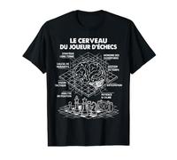 Le Cerveau du Joueur d'échecs Échecs échiquier Chess Drôle T-Shirt Graphique avec Valeur