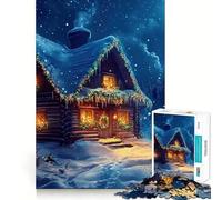 Le Chalet Douillet du Père Noël Puzzle de 1000 pièces pour Adolescents Jeu intellectuel Moments en Famille Découpe de qualité Cadeau Unique (38x26cm)