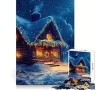 Le Chalet Douillet du Père Noël Puzzle de 1000 pièces pour Adolescents Jeu intellectuel Moments en Famille Découpe de qualité Cadeau Unique (38x26cm)
