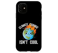 Le Changement Climatique n'est Pas Cool Sad Earth on Fire Meme Coque pour iPhone 11