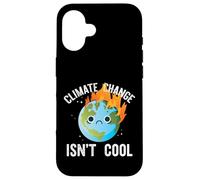 Le Changement Climatique n'est Pas Cool Sad Earth on Fire Meme Coque pour iPhone 16