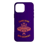 Le Changement Commence par l'inconfort Death Moth Grunge Alternative Coque pour iPhone 16 Pro Max