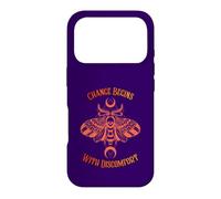 Le Changement Commence par l'inconfort Death Moth Grunge Alternative Coque pour iPhone 17 Pro