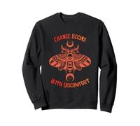 Le Changement Commence par l'inconfort Death Moth Grunge Alternative Sweatshirt