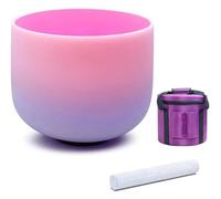 Le chant de cristal, Bol chantant en cristal de 20 cm, 440 Hz, note Fa, chakra du cœur, blanc givré, lot de 3(Bowl+bag)
