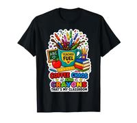 Le Chaos du café et Les Crayons Teacher Fuel Funny Teacher T-Shirt