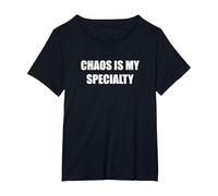 Le Chaos est ma spécialité T-Shirt, Femme Grandes Tailles, Noir, 6X