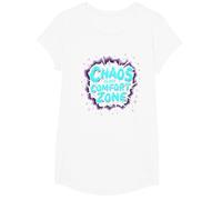 Le Chaos est ma Zone de Confort J'aime Les Femmes mentalement instables T-Shirt, Fille, Blanc, M