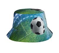 Le chapeau cloche à texture marbre rose pour adulte est adapté pour la plage, le camping, la pêche, les loisirs de plein air, etc, Ballon de football, taille unique