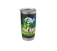 Le chapeau me protège Alien UFO Conspiracy Space Lover Sci Fi Gobelet isotherme en acier inoxydable double paroi